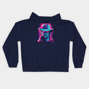 Synthwave Cowboy from the 80s Retro Vintage Kids Hoodie